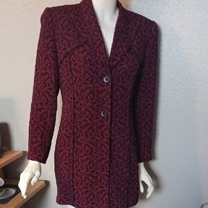 Gruppo Americano Black/Red  Patterend Women's Coat
